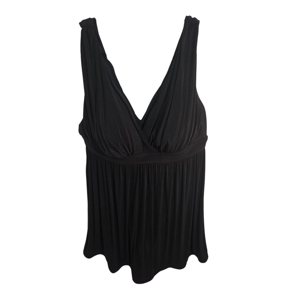 Black Swim Cover Up Dress No Tag Empire Waist V-Neck